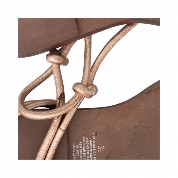 H&M Premium Quality Rose Gold Lace Up Leather Sandals 8 - Picture 5 of 6